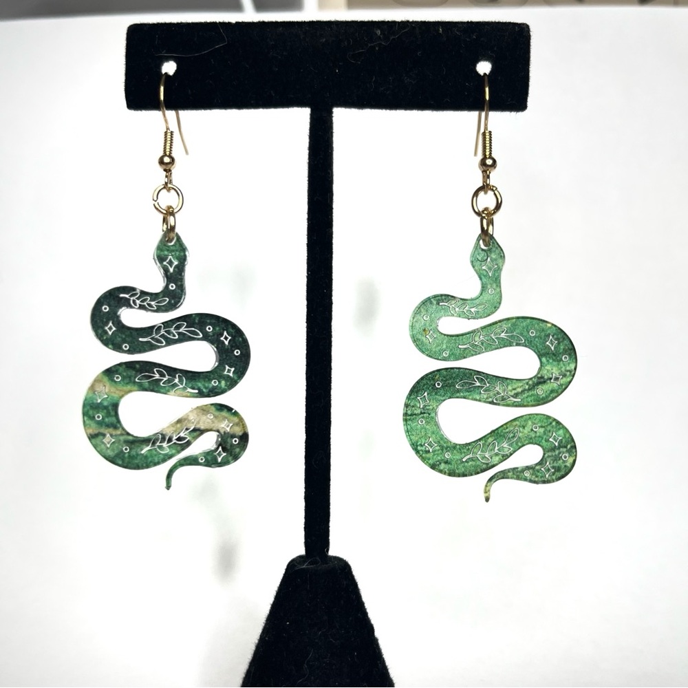 Emerald Serpent Earrings